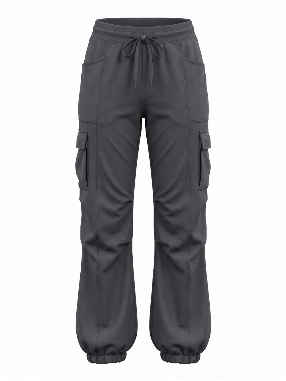 Women's Scrubs Dark Gray with Drawstring Waist Elastic Waistband XS